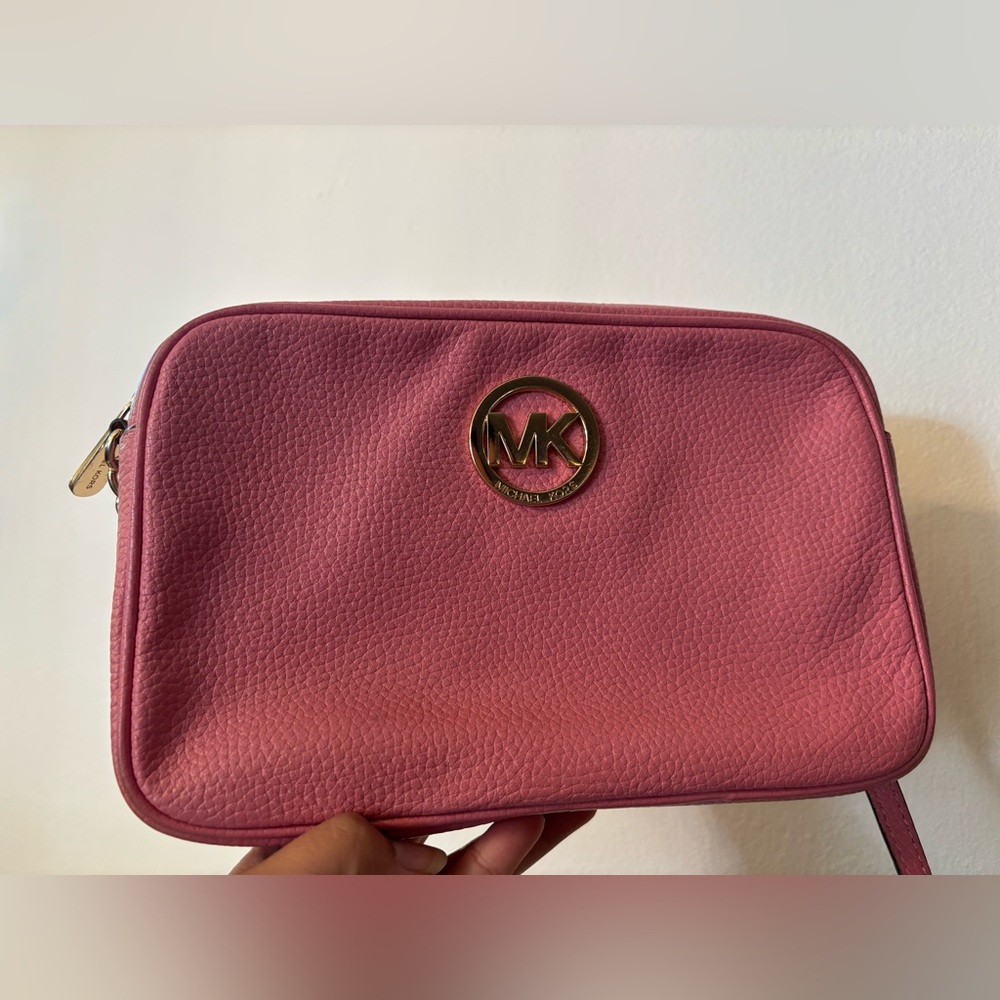 Michael Kors Pink Pebbled Leather Camera Bag